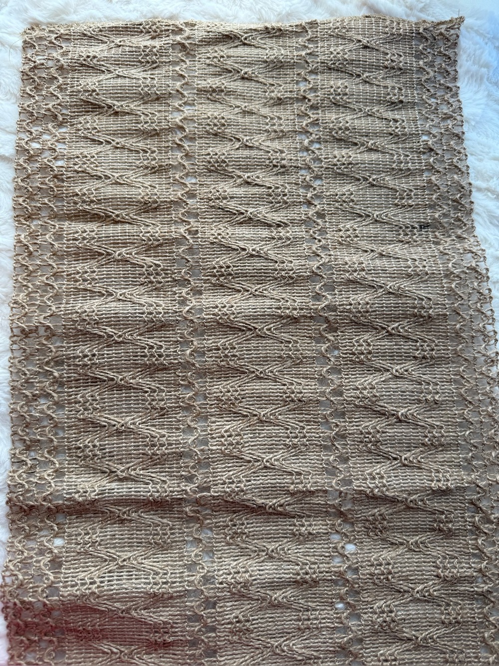 Boho Woven Table Runner 12” x 59” | Natural Jute Look Farmhouse Decor